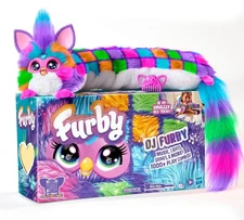 Furby DJ Neon Star Interactive Plush Toy 32" Music Lights Talking Robot Gift
