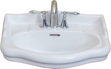 Fine Fixtures Roosevelt Pedestal Vitreous China Ceramic Part 22" 4" CC WH