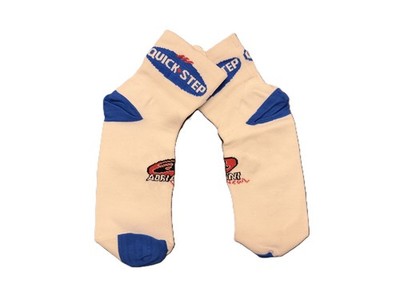 Quick Step Blue/White Men Cycling Socks Bike Road Racing Athletic Crew size 6-14
