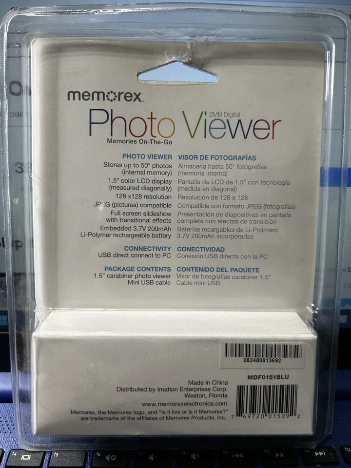 Memorex Photo Viewer2MB Digital 1.5" Display Carabiner MDFO151BLU Brand New - Image 2 of 2