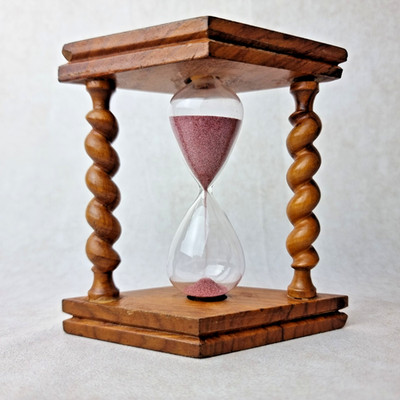 Sanduhr Holz gedrechselt - 3 Min 20 - für Eier mit Schale oder Tee