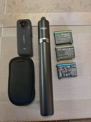Insta360 X3 5.7K 360 Action Camera Bundle 1TB microSD 3 Batteries Selfie Stick