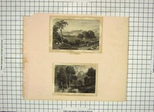 Original Old Antique Print Engraving Finden Dunstafrage Brandard Derwent Lodore