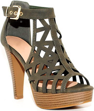 Open Toe Ankle Strap Sandal Western Bootie Stacked Heel Open Toe Cutout Shoes