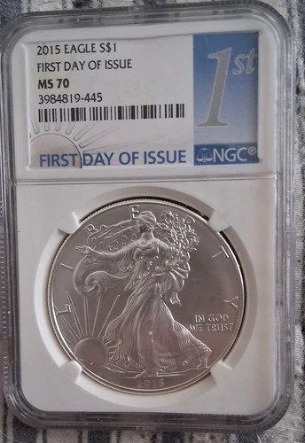 2015 AMERICAN SILVER EAGLE NGC MS70 FIRST DAY OF ISSUE