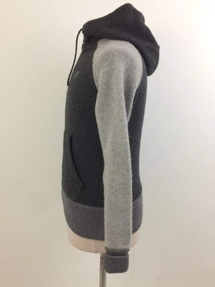 Мужская толстовка с капюшоном Nike размер M темно/светло-серая на молнии с карманами на шнурке б/у F1 - Изображение 3 из 4