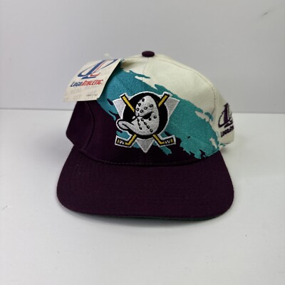 Logo Athletic Mighty Ducks Splash Snap Back Hat Rare Vintage 90s