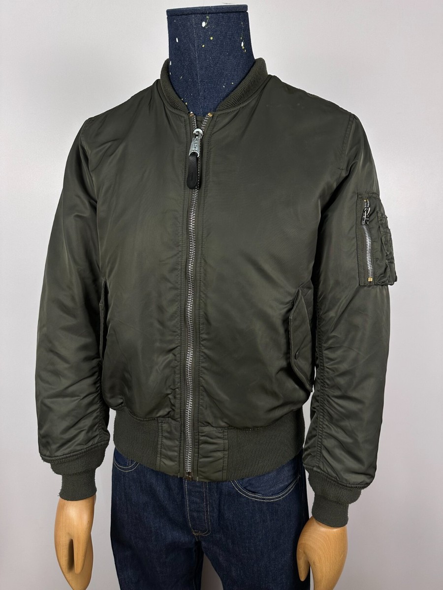 ゾ*郎様 80s alpha reversible ma-1 flight ja ALPHA INDUSTRIES Reversible Flight MA-1 Bomber Jacket Silver