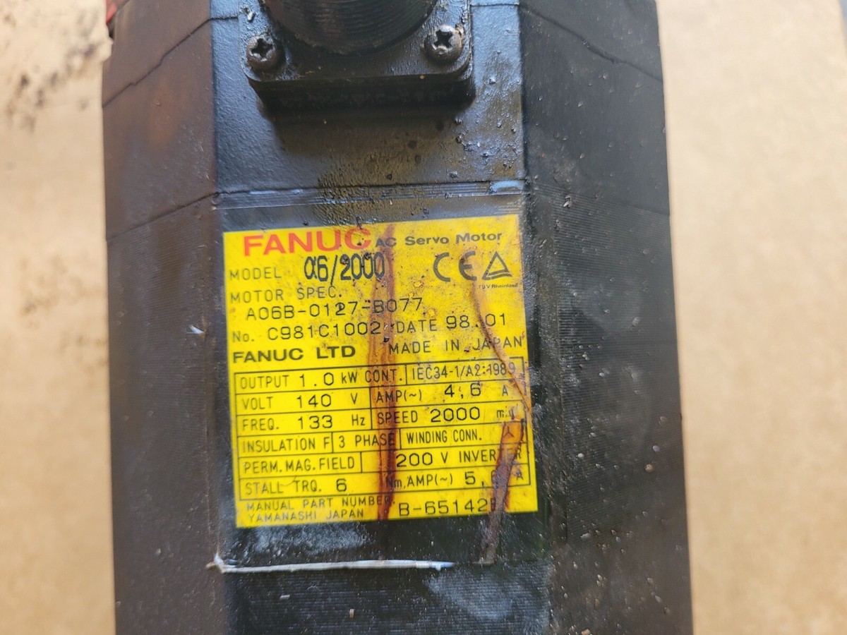 Fanuc CNC AC Servo Motor Alpha 6/2000 Type A06B-0127-B077 Fanuc CNC AC Servo Motor Alpha 6/2000 Type A06B-0127-B077