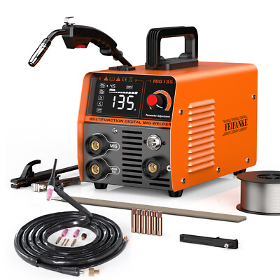 135A Flux Core MIG Welder 110V, 3IN1 MIG/ARC/Lift TIG & TIG Welding Torch WP-17V