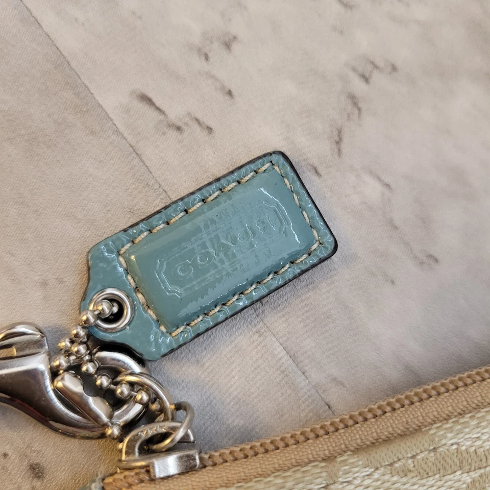 Coach кошелек с ремешком подпись лакированная кожа лоскутное одеяло подпись логотип пастельные цвета - Изображение 4 из 4