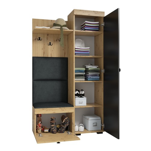 Flurgarderobe DUO, Garderobenschrank, Spiegel, Schuhschrank, fertig aufgebaut - Bild 12 von 33