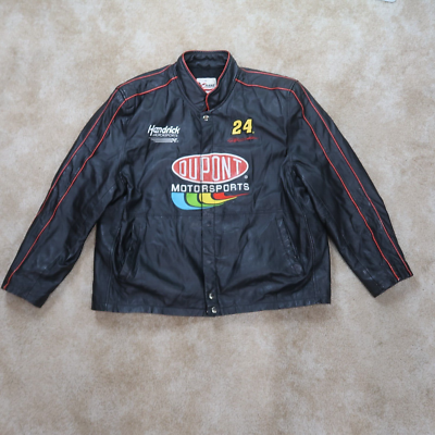 Vintage Nascar Jacket Men's XL Leather Jeff Gordon Dupont