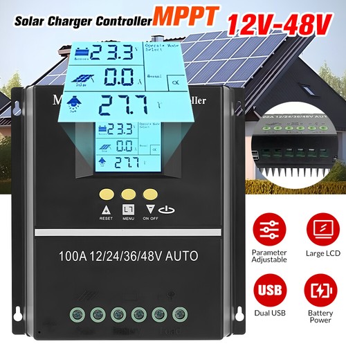 4000W 1200W max 100A 12/24/36/48V MPPT Solar Panel Regulator Charge Controller - Picture 18 of 34