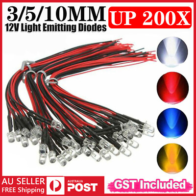Single Led Price 3mm/5mm/10mm Prewired Emitting Diode LED Bulb Single Color Light ...