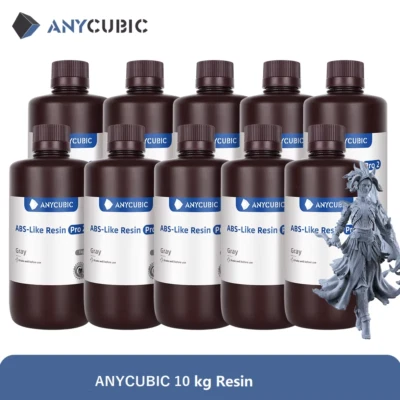 10KG ANYCUBIC Resina ABS-Like Pro 2, Gris 405nm Resin para Impresora 3D Printing