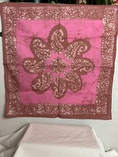 NWOT Funky People Batik Bandana Pink Brown Flower Cotton Head Neck Wrap 20 x 20