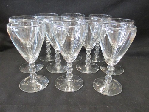 Set of 10, 5" Beaded Stem, Wine/Sherry Glass, Dessert Goblet, Restaurant Quality