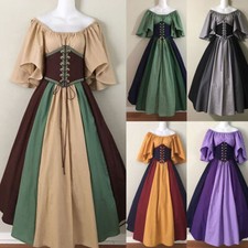 Women Medieval Retro Renaissance Dress Costume Party Slim Dress Gowns Clothes
