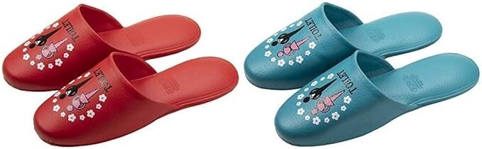 Nippon Slippers for Toilet Vinyl Leather Red Blue