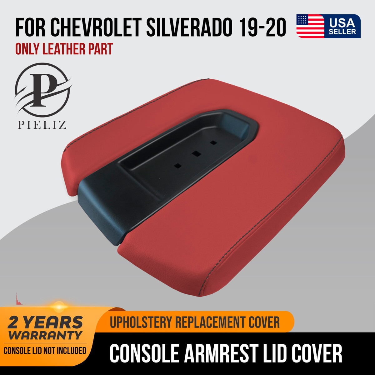 2019 2020 Chevrolet Silverado Front Console Lid Bench Cover Black PVC Leather Fits | Che Sil 1920 Cca Vbla | Mexico | 1 Year | Durable - Foto 6