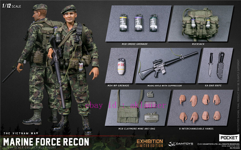 Damtoys 1/12 Pes009 Usa Marine Force Recon In Vietnam Action