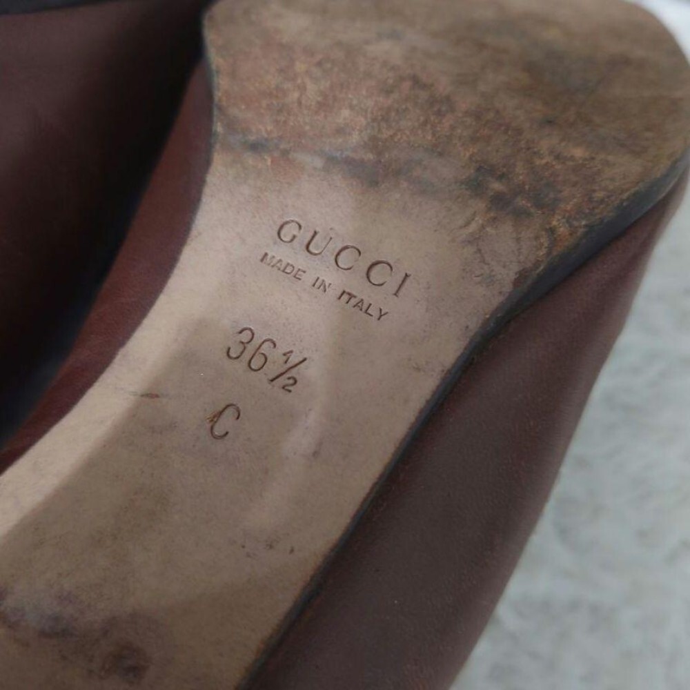 Gucci Horsebit Pumps Heels Brown Leather Size 36.5 US Abt6.5 Women thumbnail 12