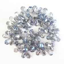 16x10mm Faceted Blue Crystal Teardrop Loose Beads 17.5" SK63926