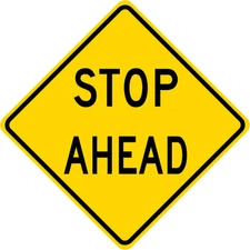 3M EGP Reflective STOP AHEAD Road Street Warning Traffic Sign 24 x 24