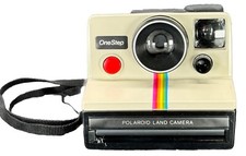 Polaroid SX-70 OneStep White Rainbow Stripe Land Camera Retro Vintage Original