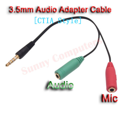 3.5mm Male to Audio Mic Female Splitter Cable For HTC 10 One X9 M9 M8s M8 Mini 2