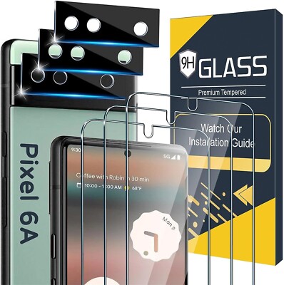 3+3 Google Pixel 6a Screen Protector Tempered Glass Transparency HD Clear Saver