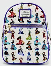 Mini Mochila Loungefly Disney Princesa Silueta Vestido Escenas Bolso AOP Rapunzel