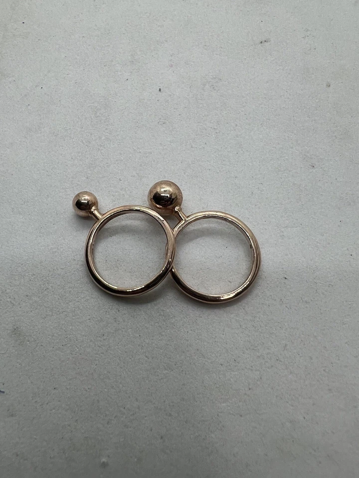 Vintage Noir 14K Gold Rose Filled Stacking Rings Double Band  Womens Sz 6 - Image 3 of 4