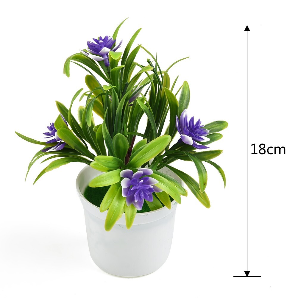 UK Realistic Artificial Flowers Plant In Pot Outdoor Home Garden Decor Art Gifts