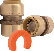 3/4 Inch Water Heater Connection Kit, Push to Connect Brass Plumbing Fittings, P