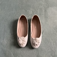 Nina Girls white Ballet Flat Shoes Size 4