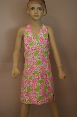 lilly pulitzer pink tiger dress Lilly Pulitzer Girls Halter Dress Pink Tiger Cat Size 7