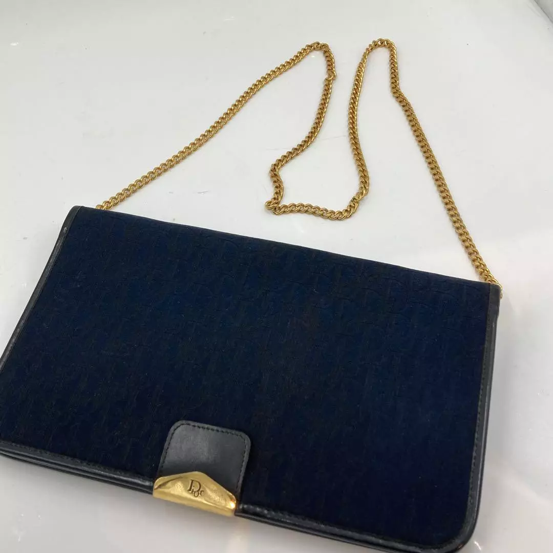 Sac bandoulière chaîne trotteur Dior vintage logo quincaillerie dorée 16x25cm occasion