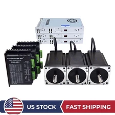 STEPPERONLINE 3 Axis 12Nm 6A Nema 34 Stepper Motor & 2.4-7.2A Driver & Power Kit
