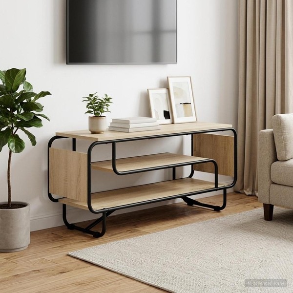 Tv-St?Nder 98 X 36 X 45 Cm Sonoma-Eiche Holzwerkstoff-image