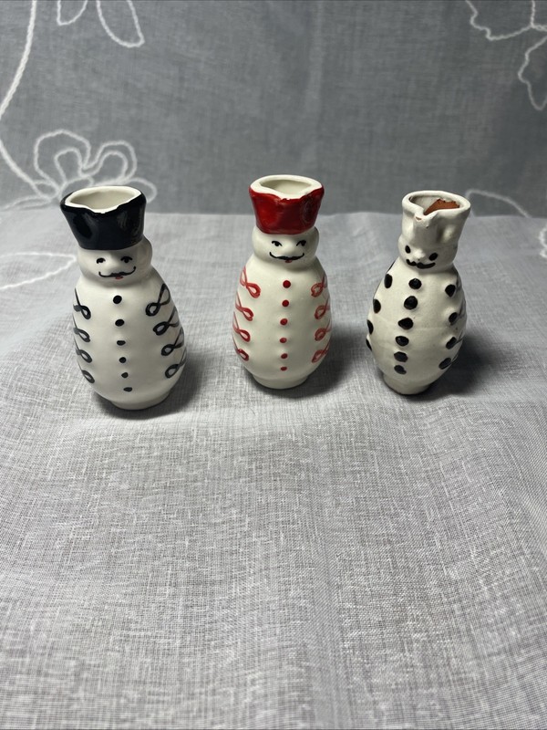 Russian Solider Creamers/Folk Art Jugs 2” tall. Great condition. 