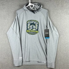 NRS Men's Large H2Core Silkweight Hoodie Quarry Grey Striped UPF 50+ SUP KY