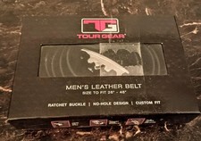 Rodeo Tour Gear Mens Black Leather Rachet Belt Western Gear Adjustable 26-48in