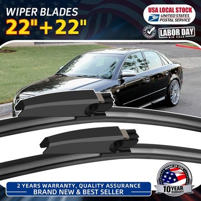 Replace For Audi A6 Quattro 2002-2004 Pair Auto Windshield Wiper Blades 22''&22''
