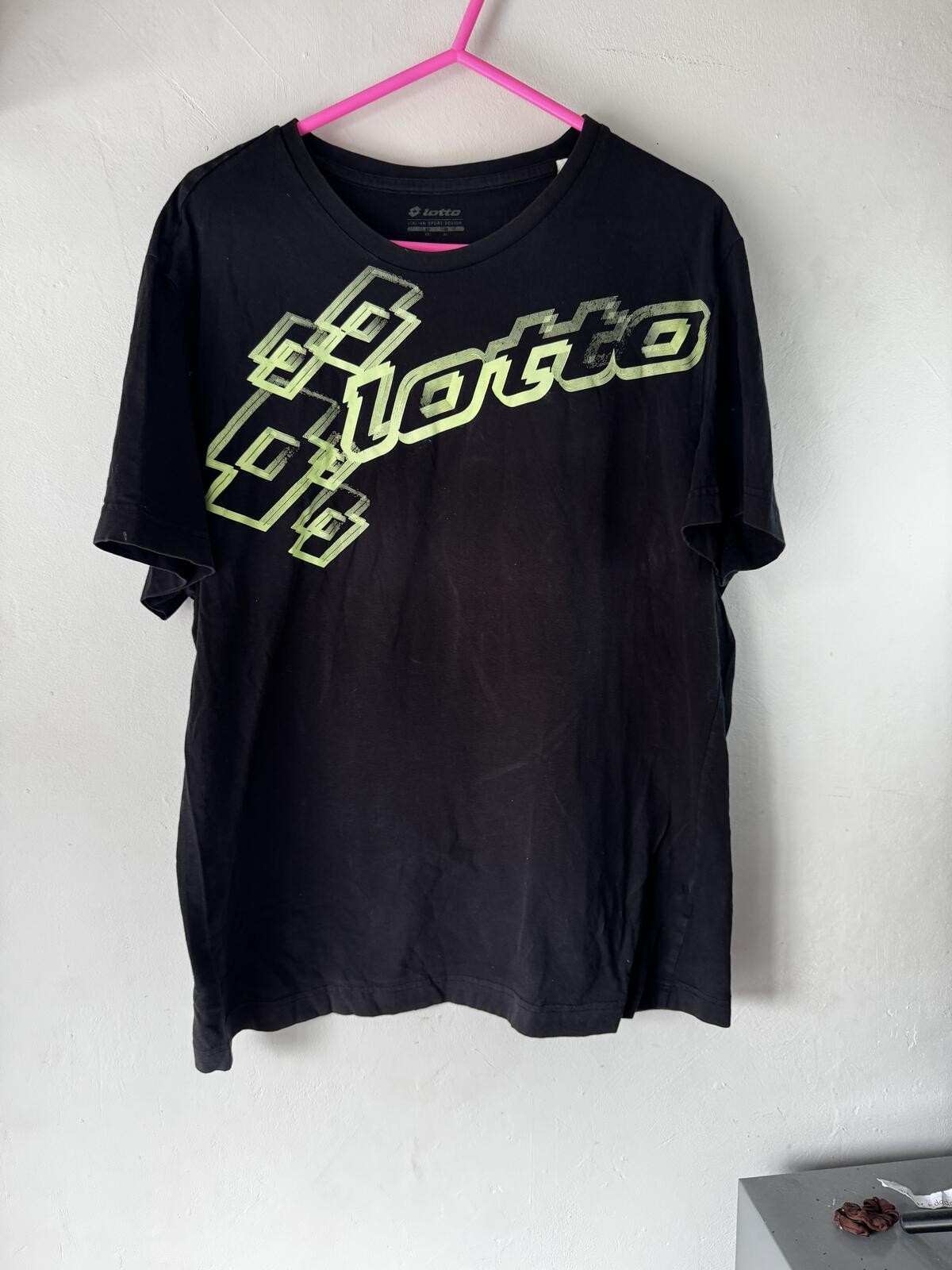 Vintage Lotto Black Graphic Logo T-Shirt XXL
