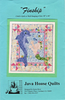 Finship Child's Quilt Pattern Dolphin Mermaid by Java House Quilts