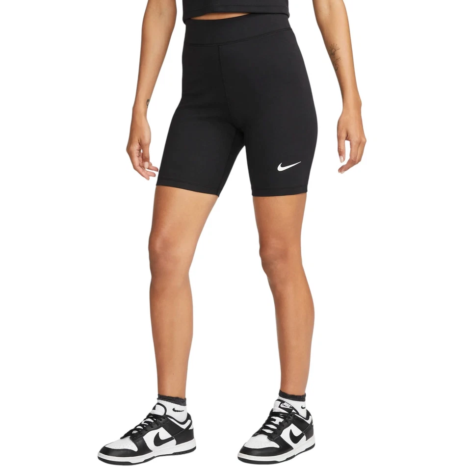 3 x Womens Nike Sportswear Classic High-Waisted Black Biker Shorts