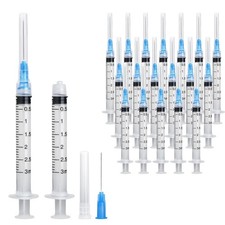 20 Pack 3ml Syringes with 23G 1 Inch, Disposable Luer Loc
