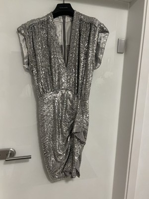 Iro - Pailetten Kleid - Silber wunderschön in Größe 34